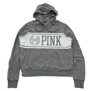 PINK Victoria's‎ Secret Hoodie Pullover Sweatshirt Athleisure Gray Women's S